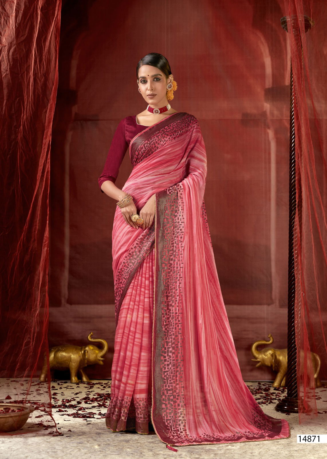Naziya By Vallabhi Printed Chiffon Sarees Wholesale Shop In Surat